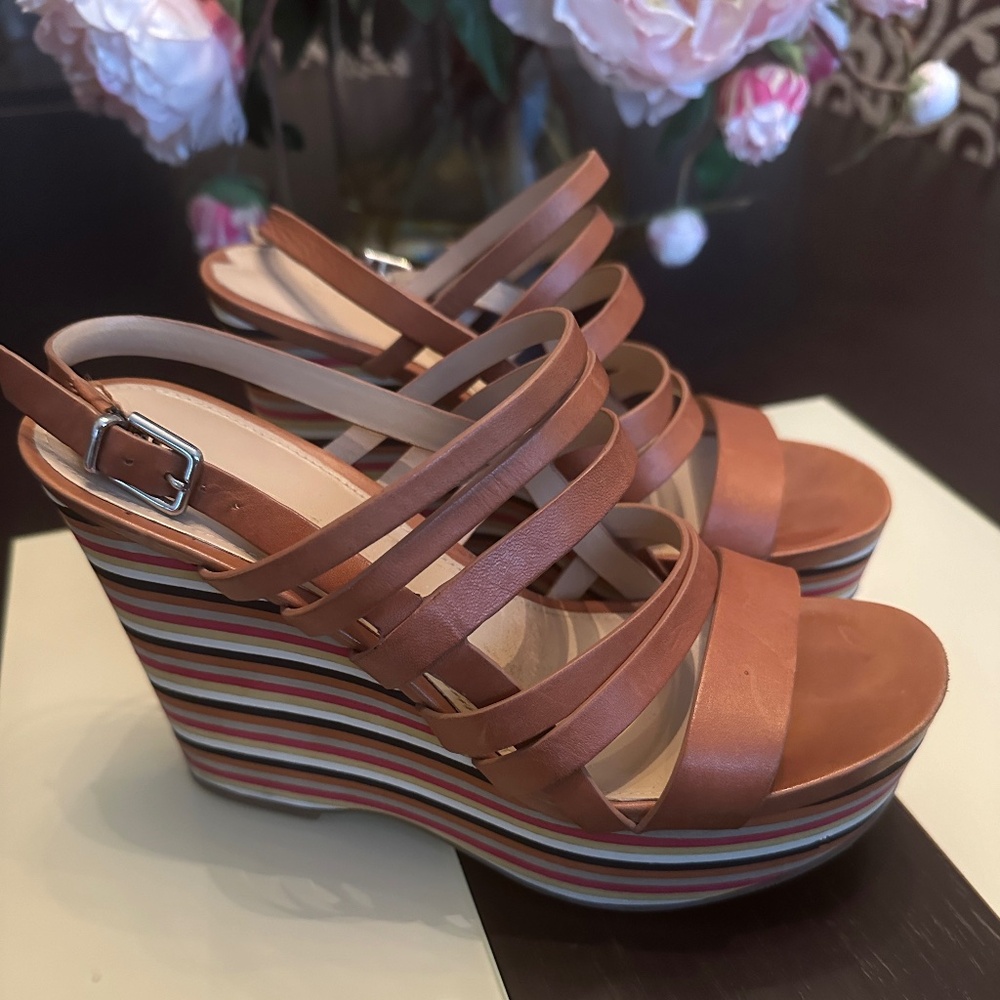 Via Spiga vintage leather platform sandals size 6